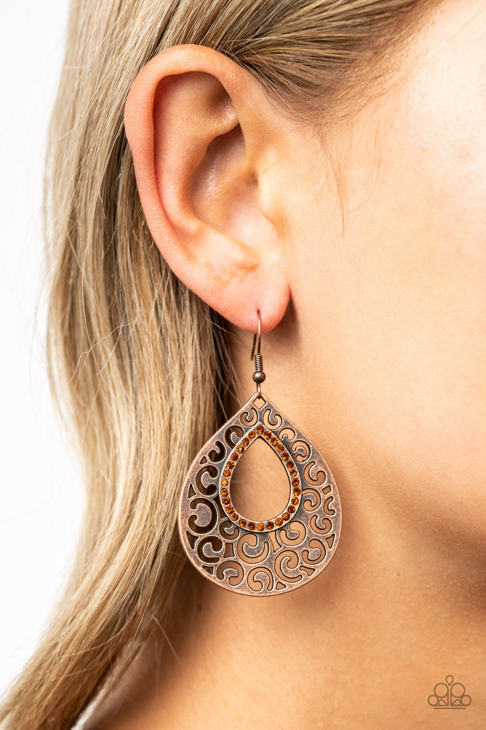 Airy Applique - Copper Earrings