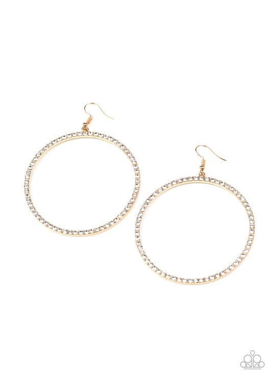 Wide Curves Ahead - Gold Earrings - Paparazzi Accessories