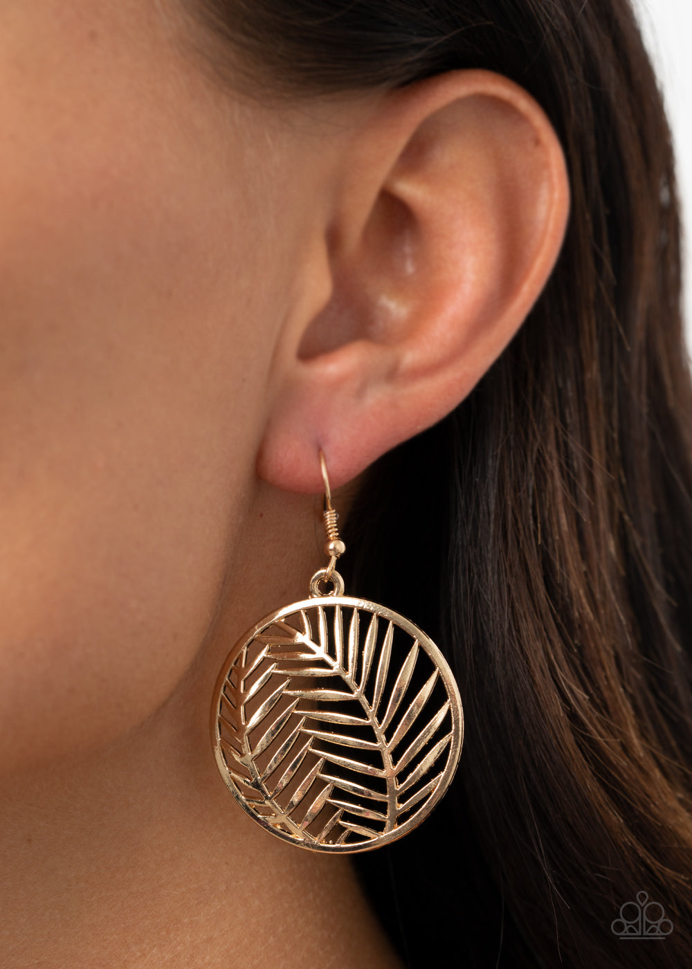 Palm Perfection - Gold Earrings - Paparazzi Accessories - Jazzy Jewels With Lady J
