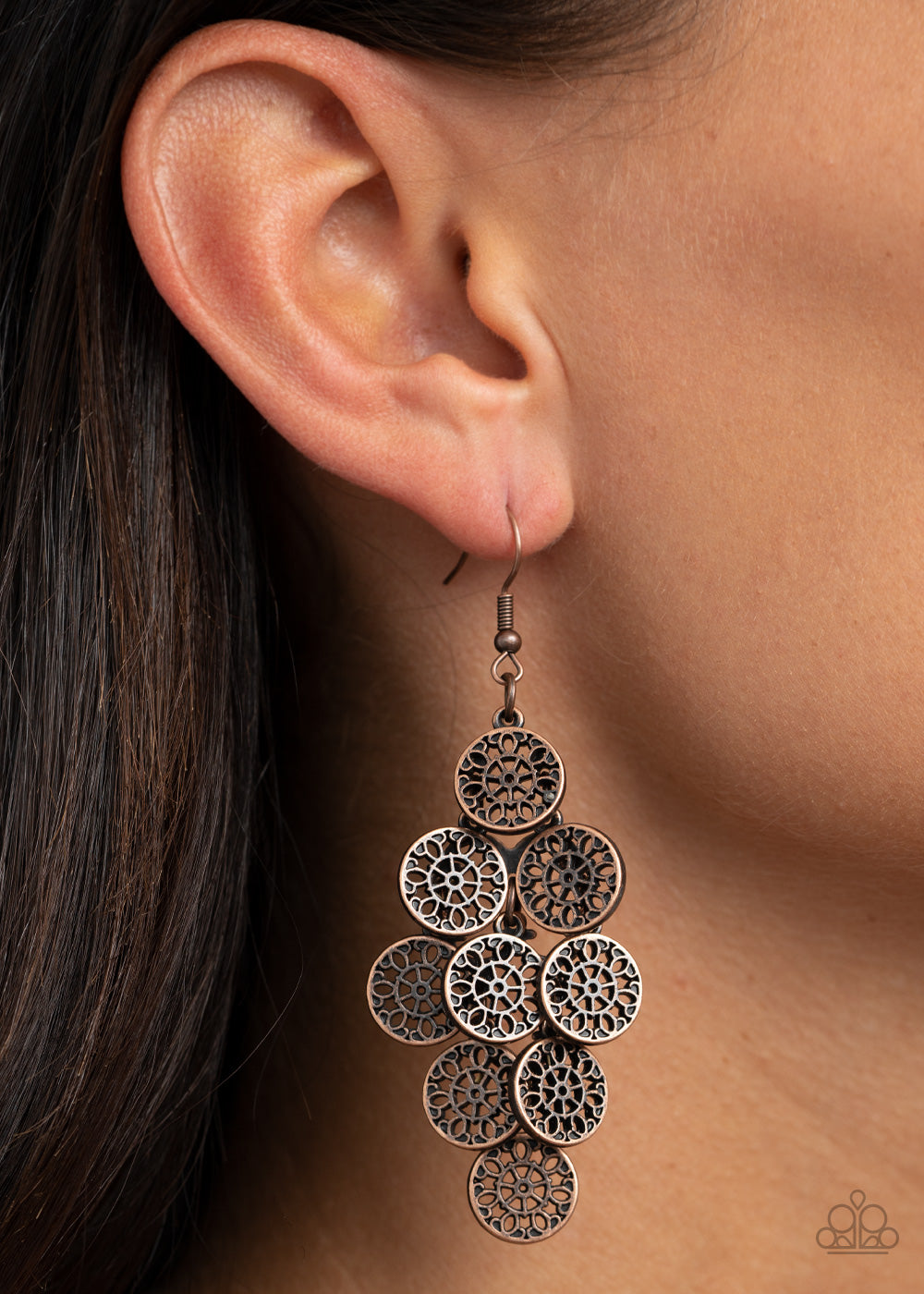 Blushing Blooms - Copper Earrings