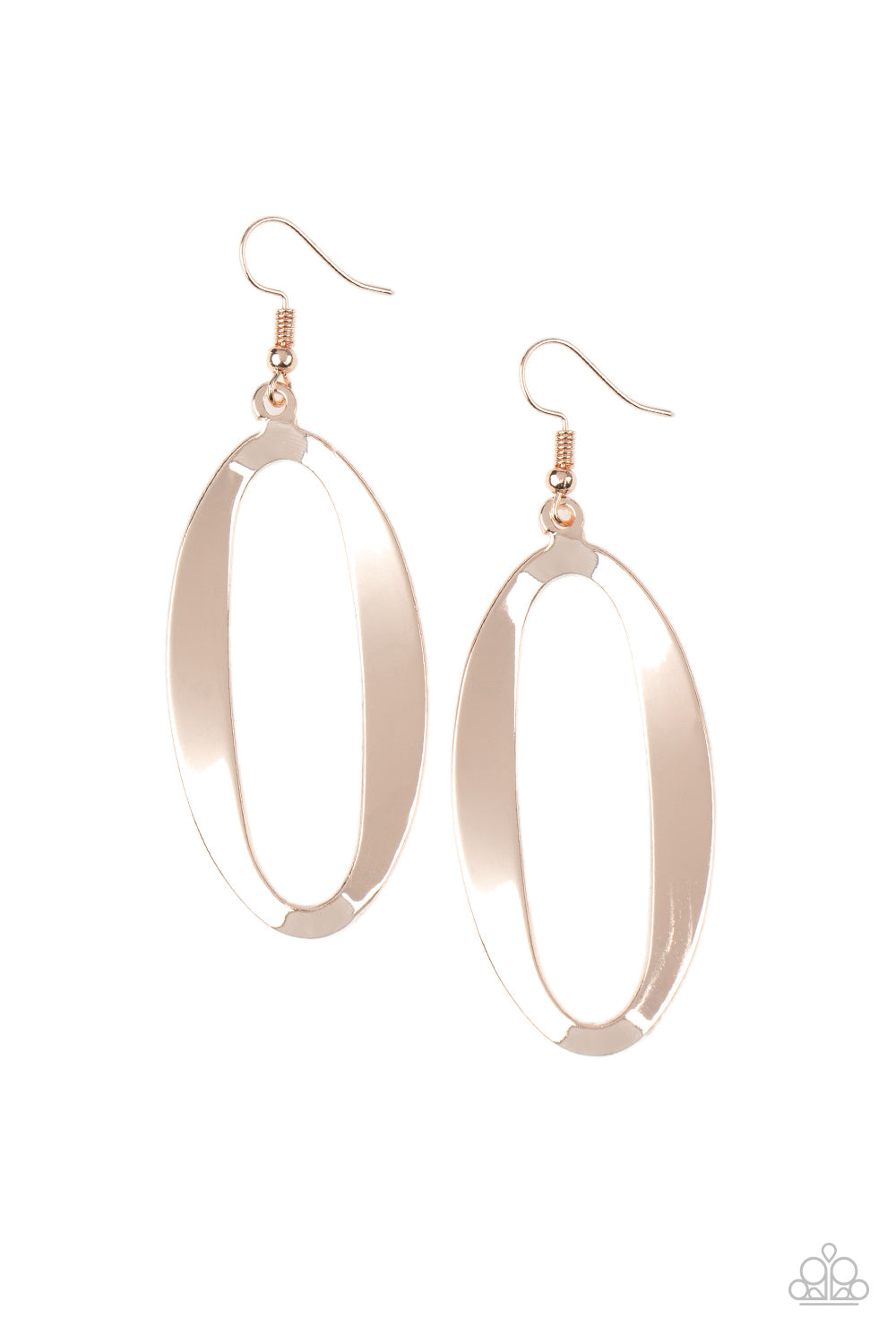 OVAL My Head - Rose Gold Earrings - Paparazzi Accessories - Jazzy Jewels With Lady J