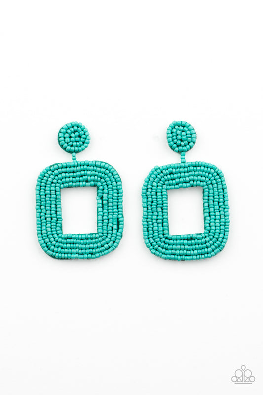 Beaded Bella - Blue Earrings - Paparazzi Accessories