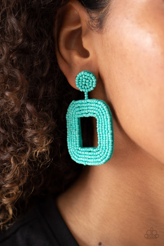 Beaded Bella - Blue Earrings - Paparazzi Accessories