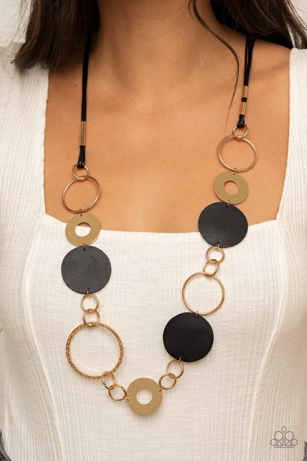 Sooner or LEATHER - Black Necklace - Paparazzi Accessories