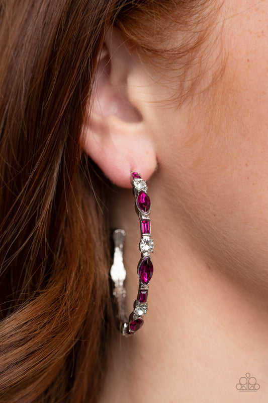 There Goes The Neighborhood - Pink Earrings - Paparazzi Accessories