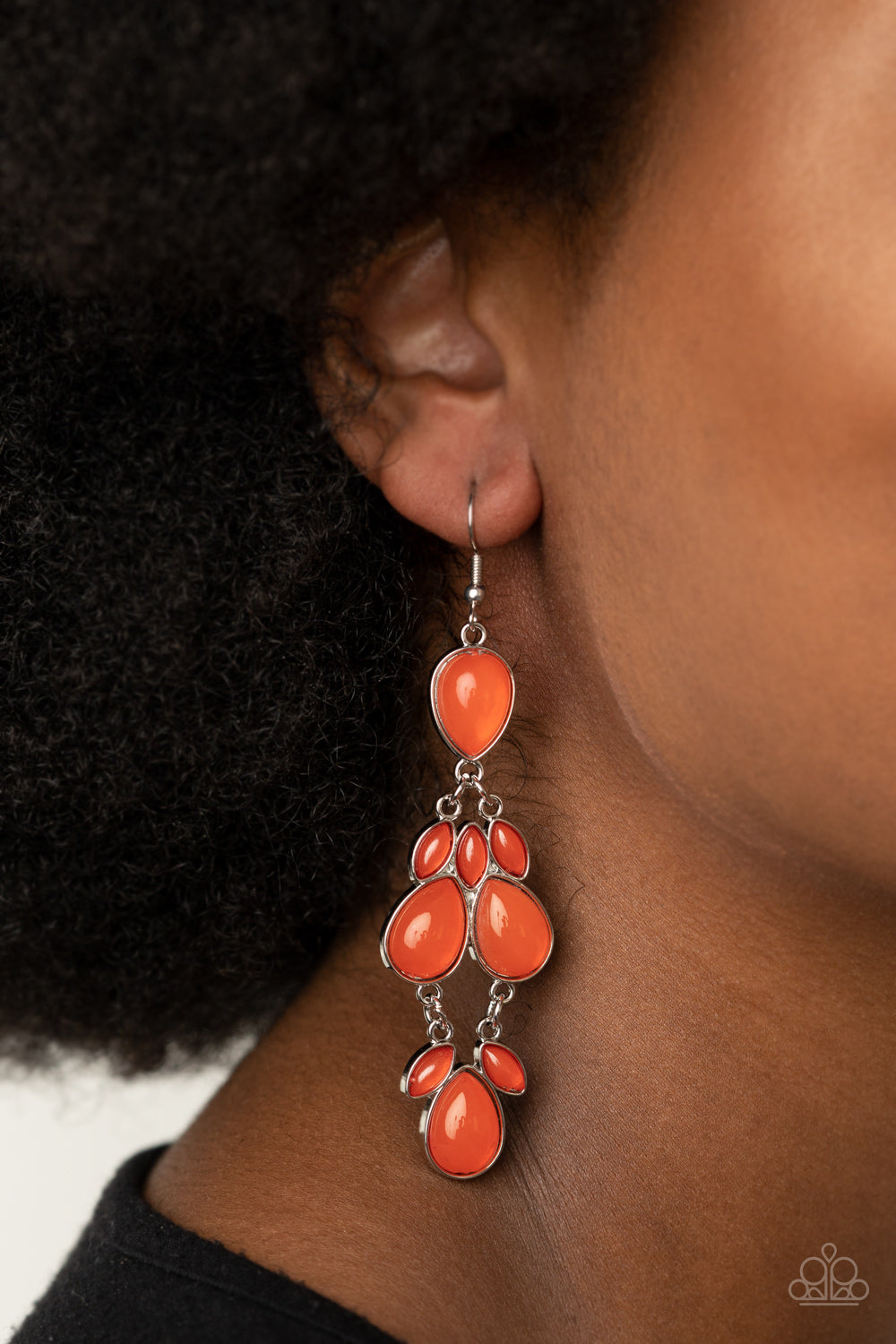 Superstar Social - Orange Earrings - Paparazzi Accessories
