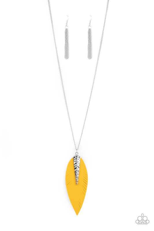 Quill Quest - Yellow Necklace - Paparazzi Accessories