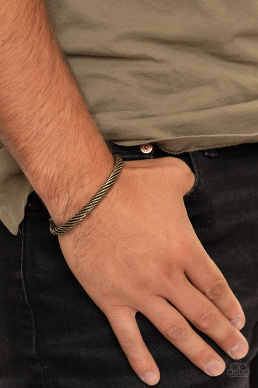 Block It Out - Brass Bracelet
