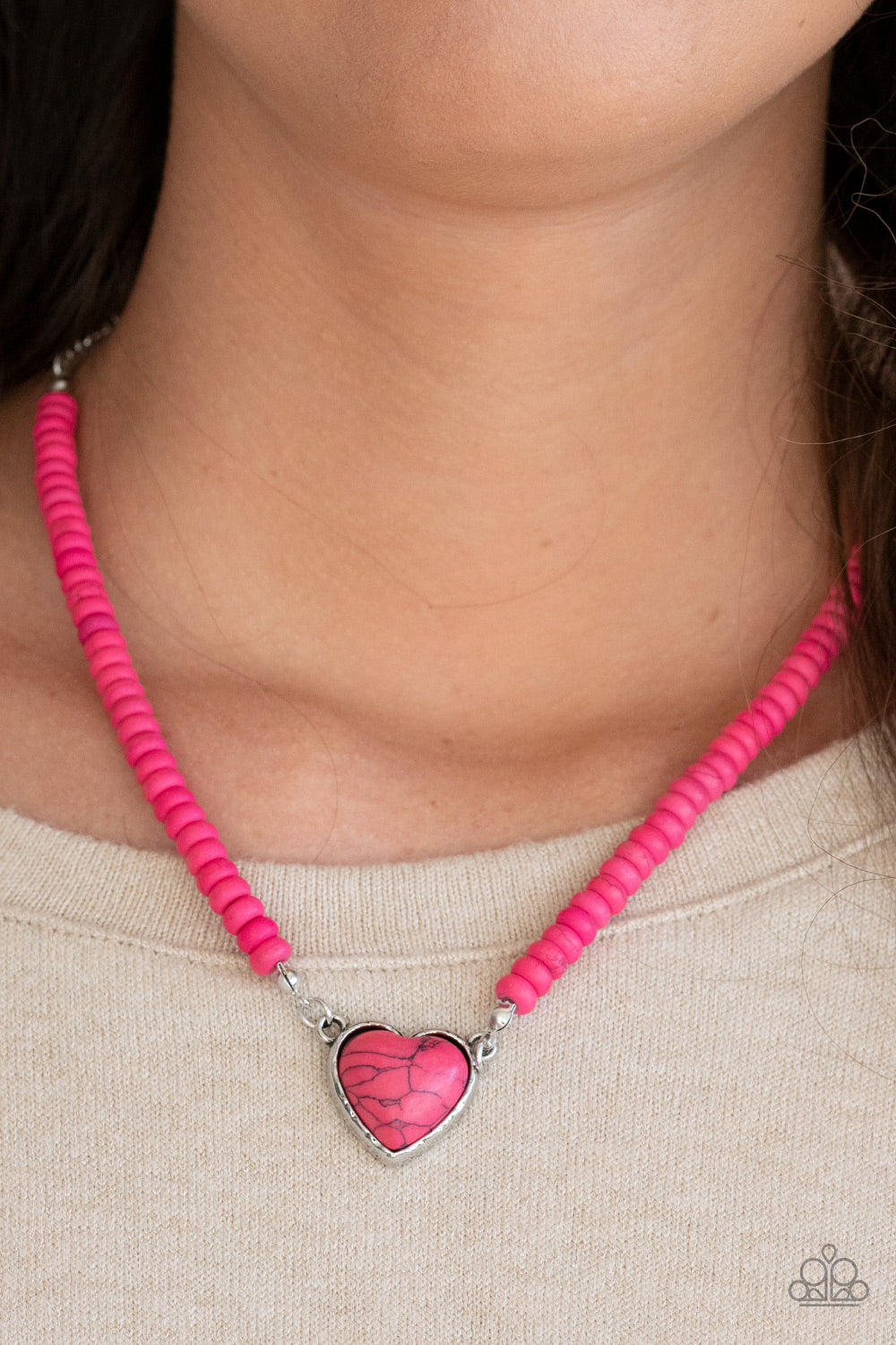 Country Sweetheart - Pink Necklace