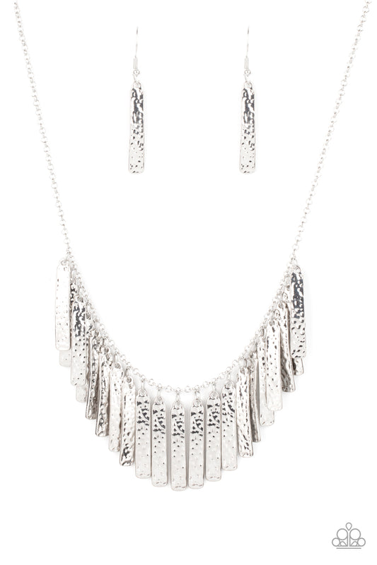 Metallic Muse - Silver Necklace - Paparazzi Accessories