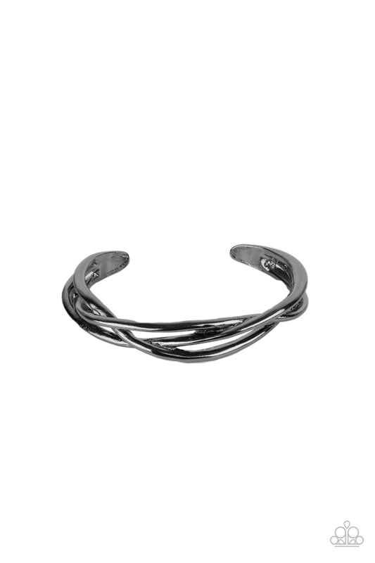 PLAIT Tectonics - Black Bracelet - Paparazzzi Accessories