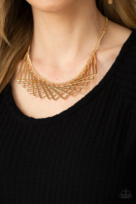 Metro Mirage - Gold Necklace - Paparazzi Accessories