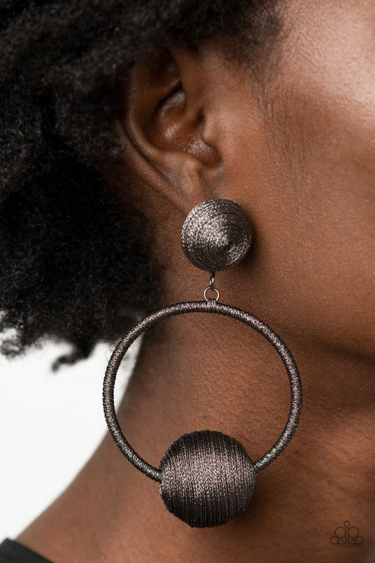 Social Sphere - Black Earrings - Paparazzi Accessories