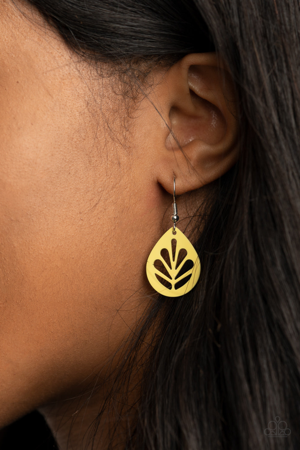 LEAF Yourself Wide Open - Yellow Earrings - Paparazzi Accessories