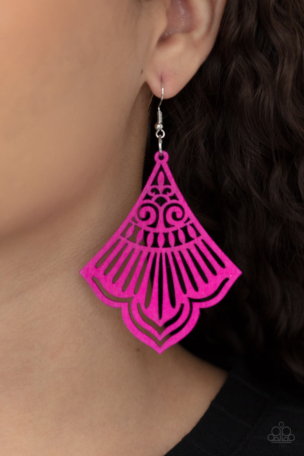 Eastern Escape - Pink Earring - Paparazzi Accessories