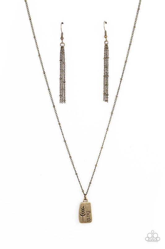 Faith Over Fear - Brass Necklace - Paparazzi Accessories