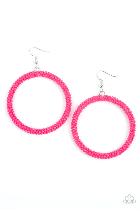 Beauty and the BEACH - Pink Earrings - Paparazzi Accessories