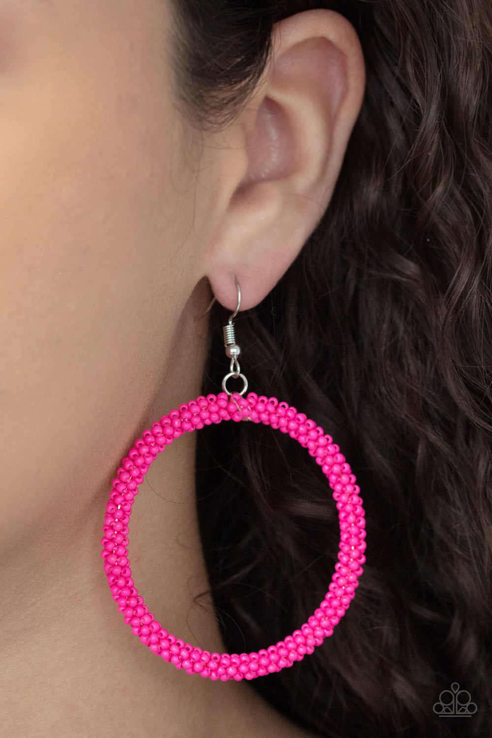 Beauty and the BEACH - Pink Earrings - Paparazzi Accessories