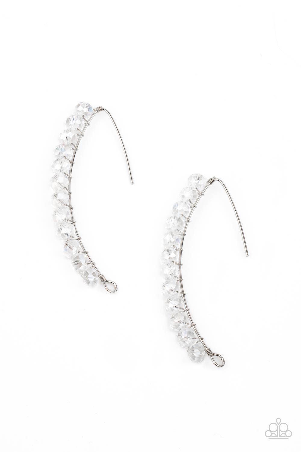 GLOW Hanging Fruit - White Earrings - Paparazzi Accessories