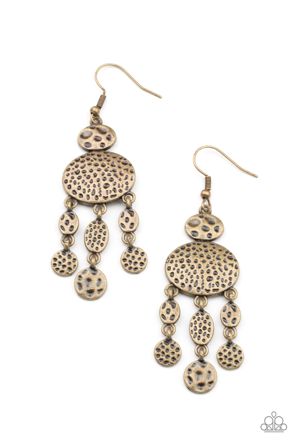 Get Your ARTIFACTS Straight - Brass Earrings- Paparazzi Accessories
