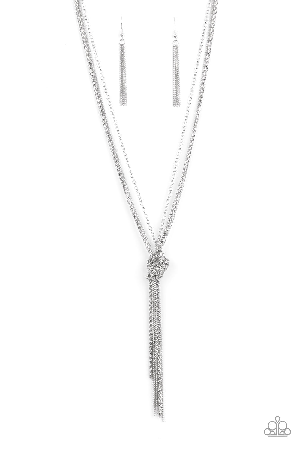 KNOT All There - Silver Necklace - Paparazzi Accessories