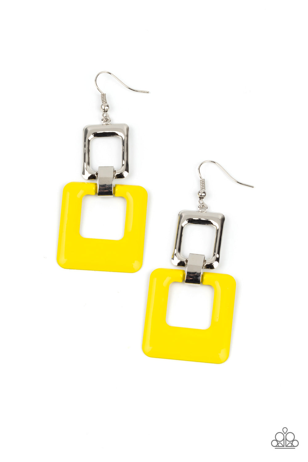Twice As Nice - Yellow Earrings - Paparazzi Accessories