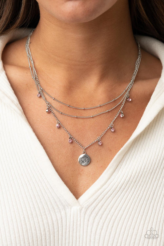 Ode To Mom - Pink Necklace - Paparazzi Accessories