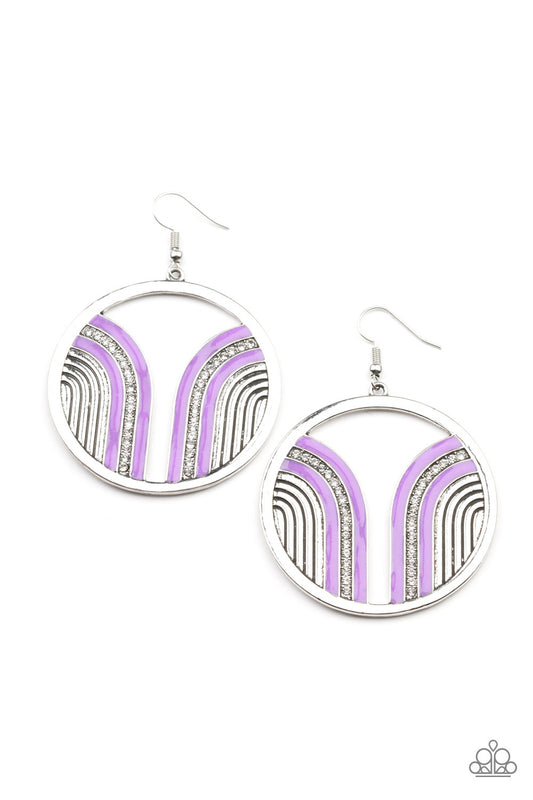 Delightfully Deco - Purple Earrings - Paparazzi Accessories