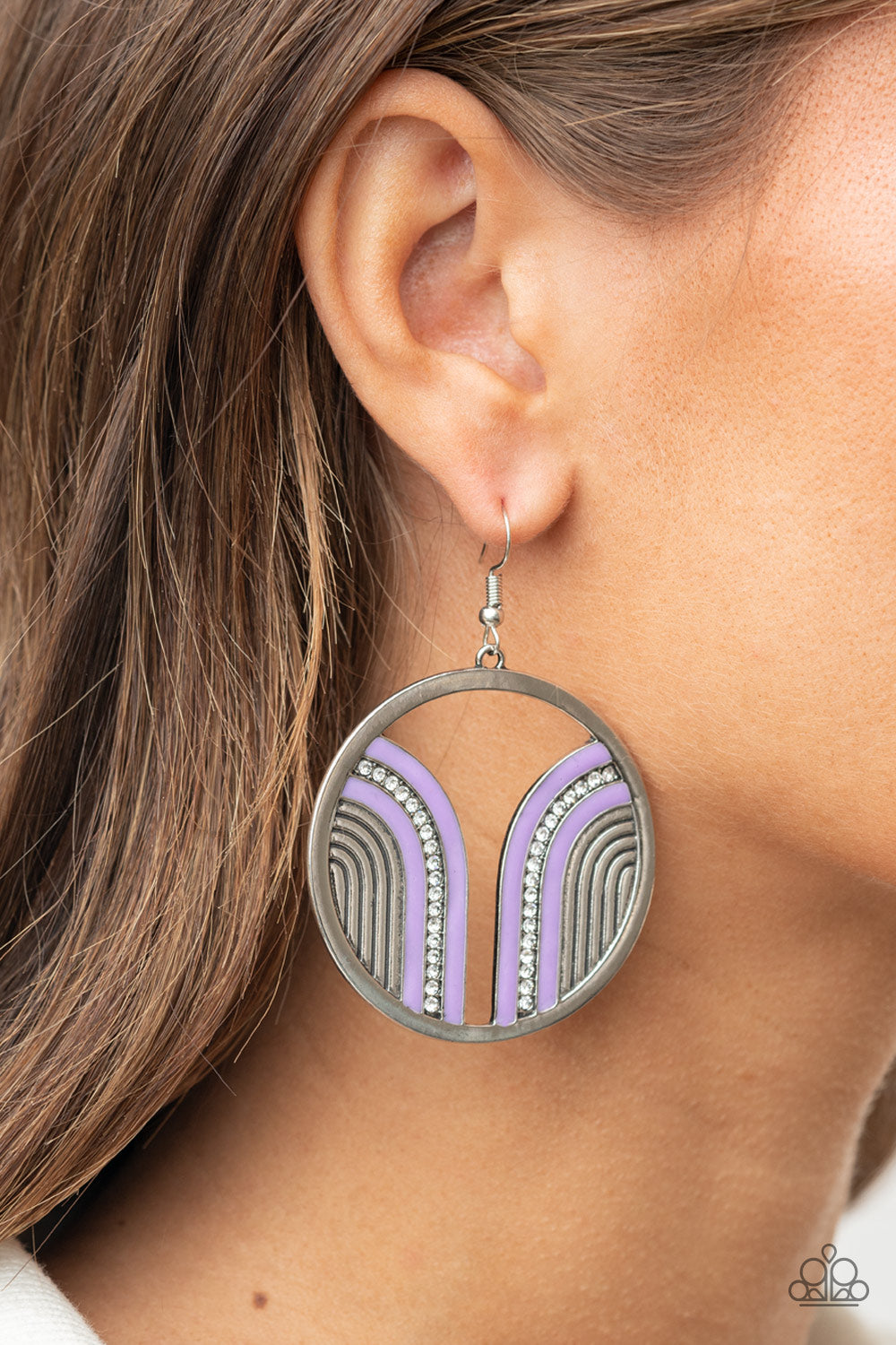 Delightfully Deco - Purple Earrings - Paparazzi Accessories