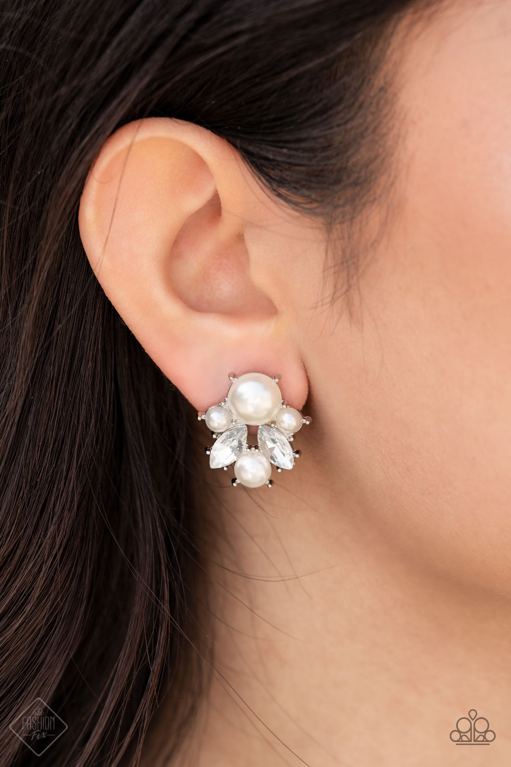 Royal Reverie - White Post Earring - Paparazzi Accessories
