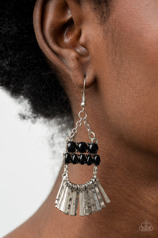 A FLARE For Fierceness - Black Earrings- Paparazzi Accessories