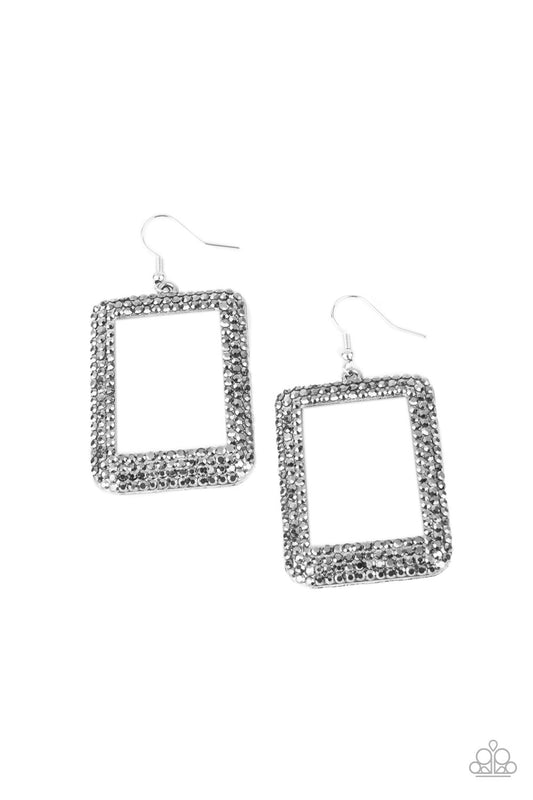 World FRAME-ous - Silver Earrings - Paparazzi Accessories
