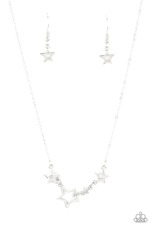 Proudly Patriotic - White Necklace - Paparazzi Accessories