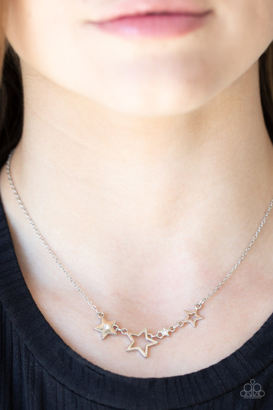 Proudly Patriotic - White Necklace - Paparazzi Accessories