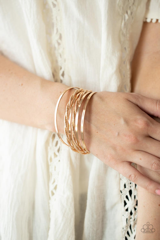 Sensational Shimmer - Gold Bracelet - Paparazzi Accessories