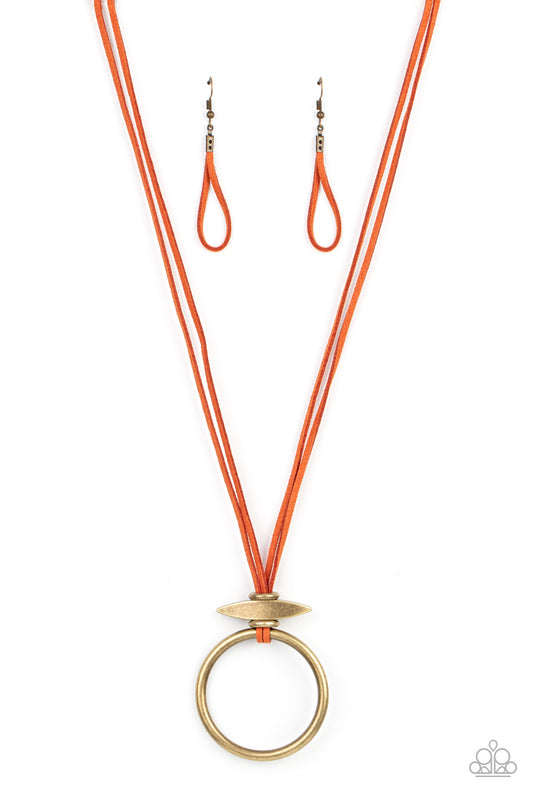 Noticeably Nomad - Orange Necklace - Paparazzi Accessories