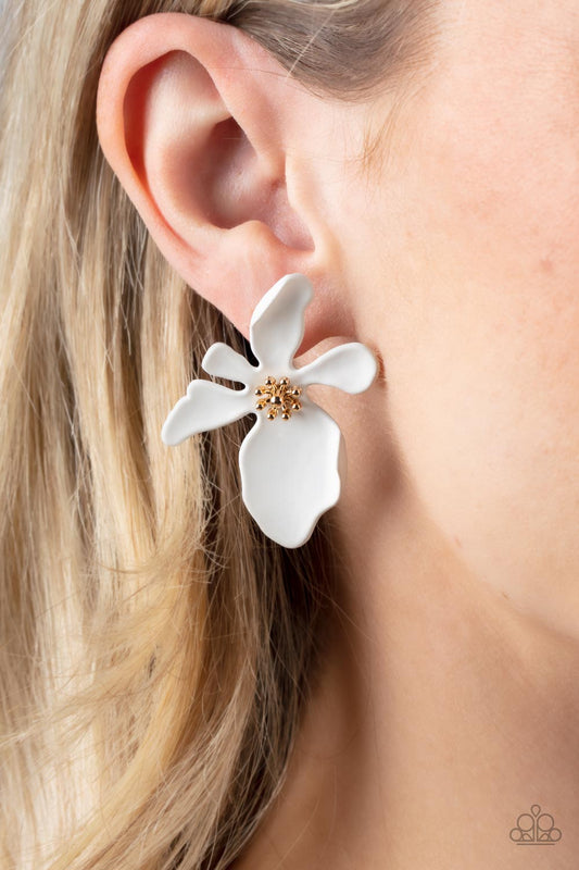 Hawaiian Heiress - White Earrings