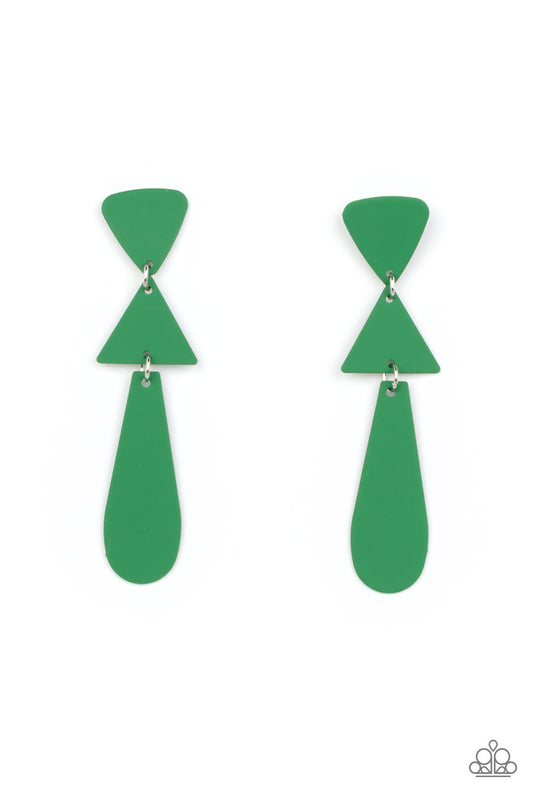 Retro Redux - Green Earrings