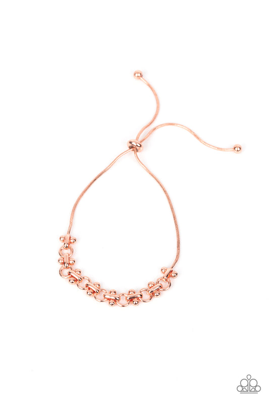 Slide On Over - Copper Bracelet - Paparazzi Accessories