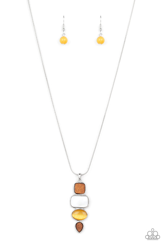 Elemental Energy - Yellow Necklace - Paparazzi Accessories