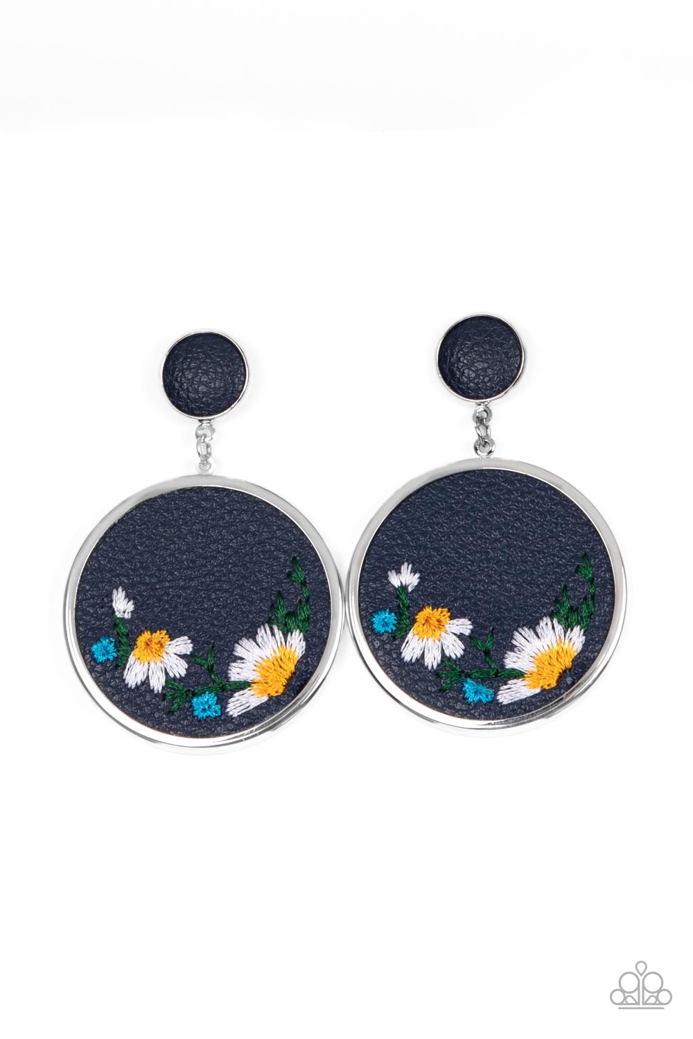 Embroidered Gardens - Blue Earrings - Paparazzi Accessories