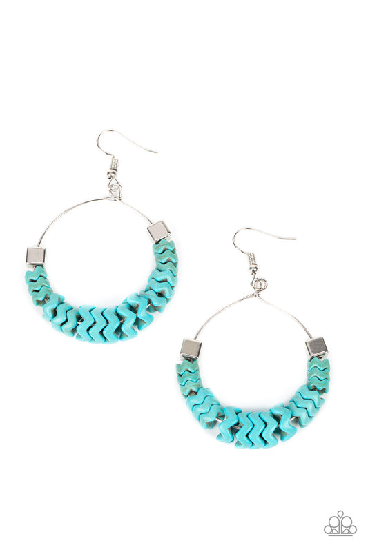 Capriciously Crimped - Blue Earrings - Paparazzi Accessories