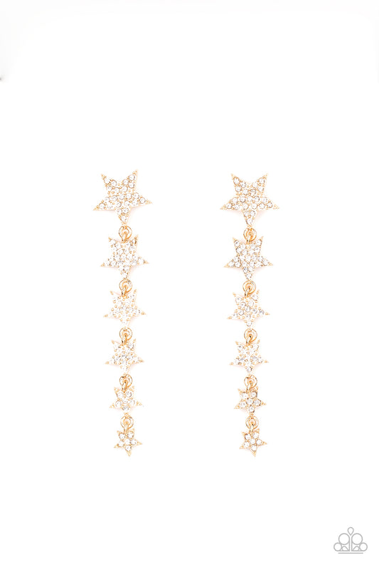 Americana Attitude - Gold Earrings - Paparazzi Accessories