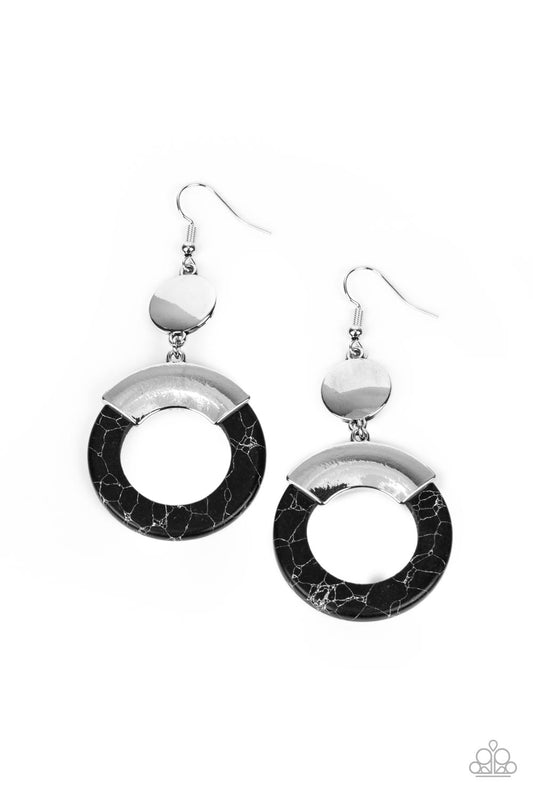 ENTRADA at Your Own Risk - Black Earrings - Paparazzi Accessories