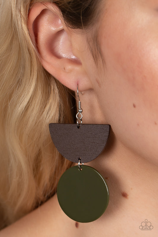 Beach Bistro - Green Earrings - Paparazzi Accessories