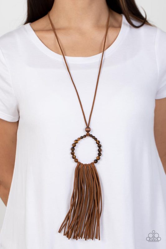 Namaste Mama - Brown Necklace - Paparazzi Accessories