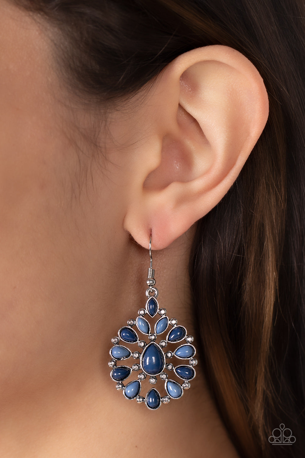 Lively Luncheon - Blue Earrings - Paparazzi Accessories