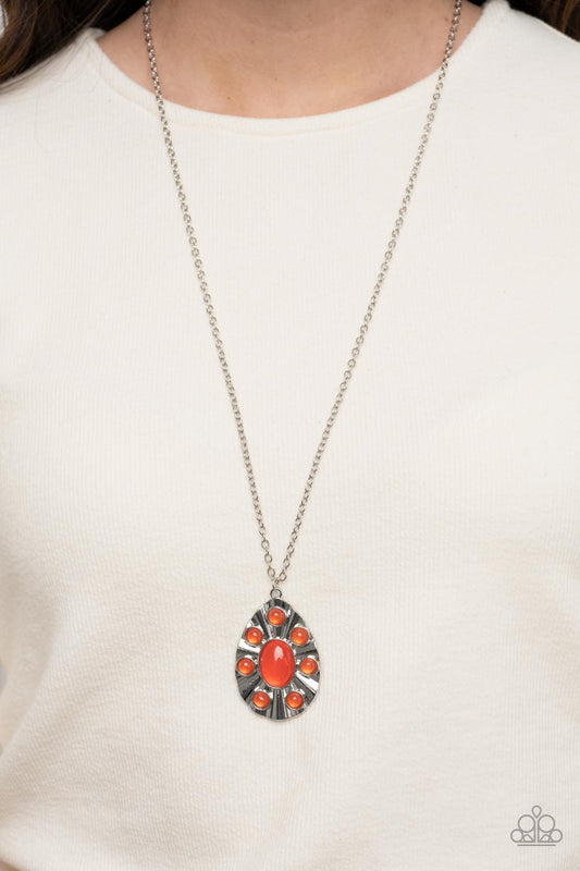 Blissfully Bohemian - Orange Necklace - Paparazzi Accessories