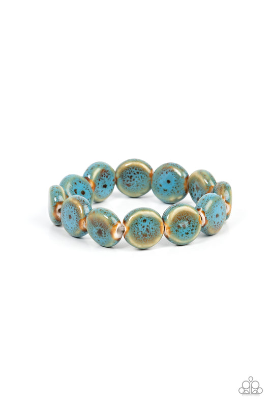 Earthy Entrada - Blue Bracelet - Paparazzi Accessories