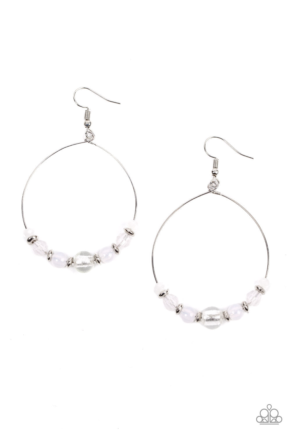 Ambient Afterglow - White Earrings - Paparazzi Accessories